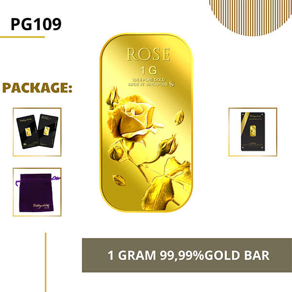 Puregold 1g Small Rose gold bar 99.99