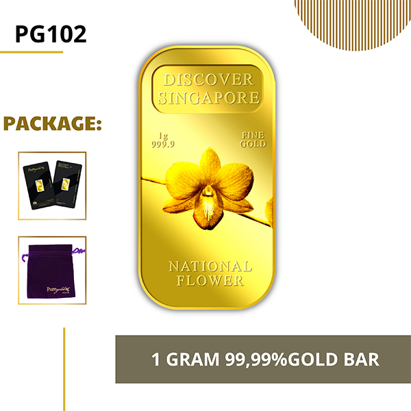 Puregold 1g SG National Flower gold bar 99.99