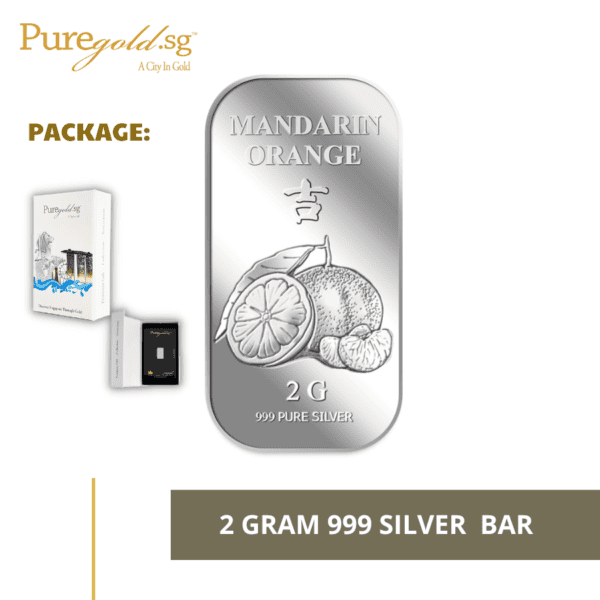 2G Mandarin Orange Silver Bar 999