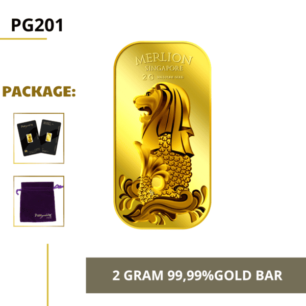 Puregold 2g Singapore Merlion Sea gold bar 99.99