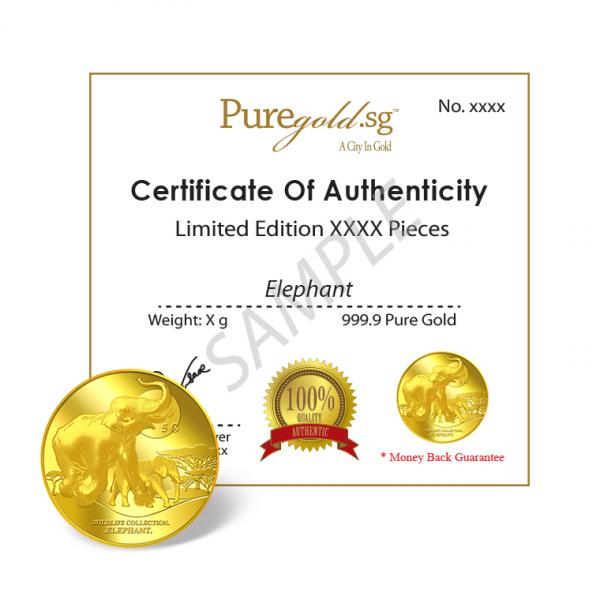 Puregold 5G Elephant Gold Medallion 99.99 - Image 4