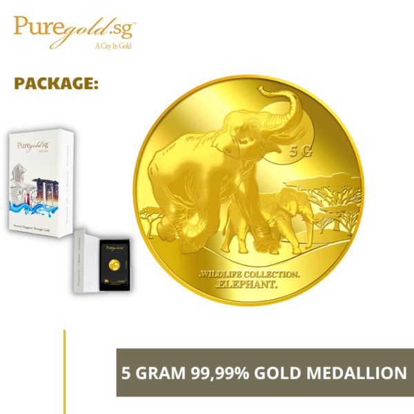 Puregold 5G Elephant Gold Medallion 99.99