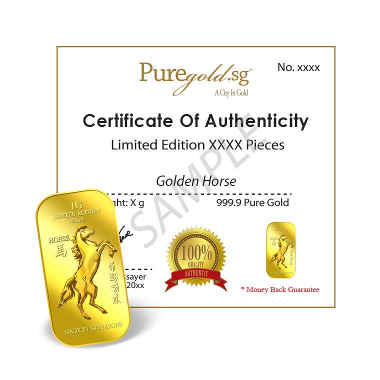 Puregold 1gram Golden Horse gold bar 99.99 - Image 5