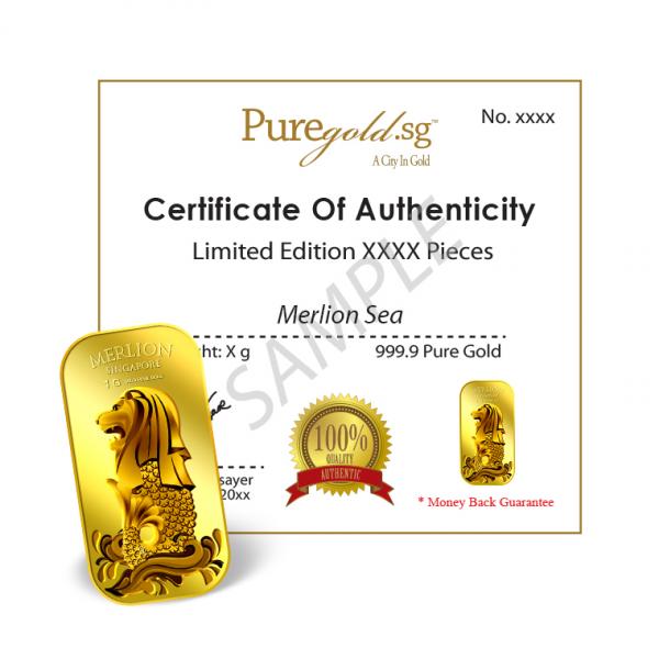 Puregold 1g Singapore Merlion Sea gold bar 99.99 - Image 5