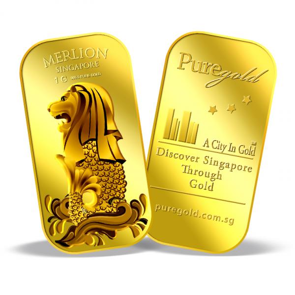 Puregold 1g Singapore Merlion Sea gold bar 99.99 - Image 3