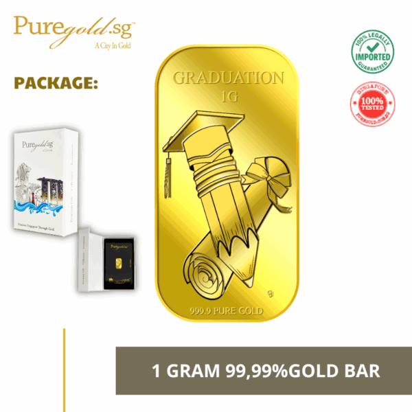 Puregold 1g Graduation gold bar 99.99