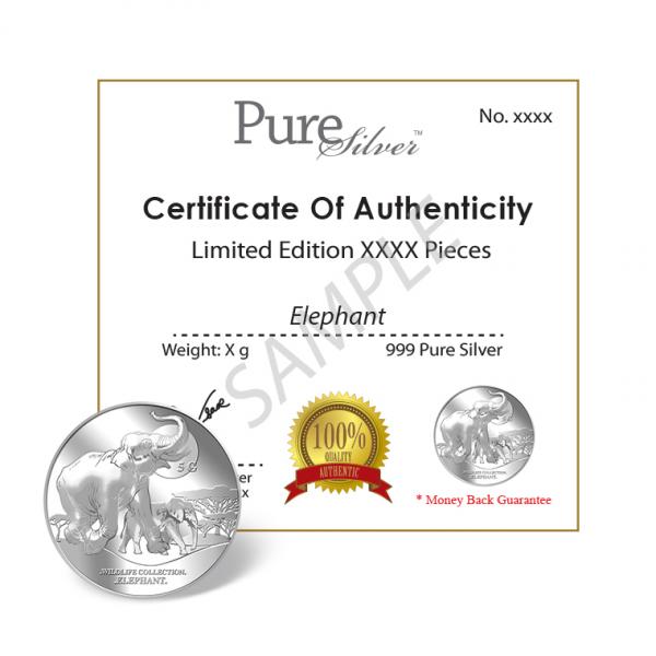 5G Elephant Silver Medallion Keychain - Image 4