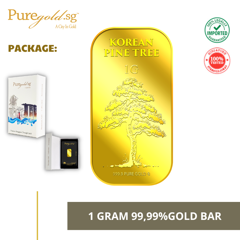 1G Korean Pine Tree gold bar 99.99